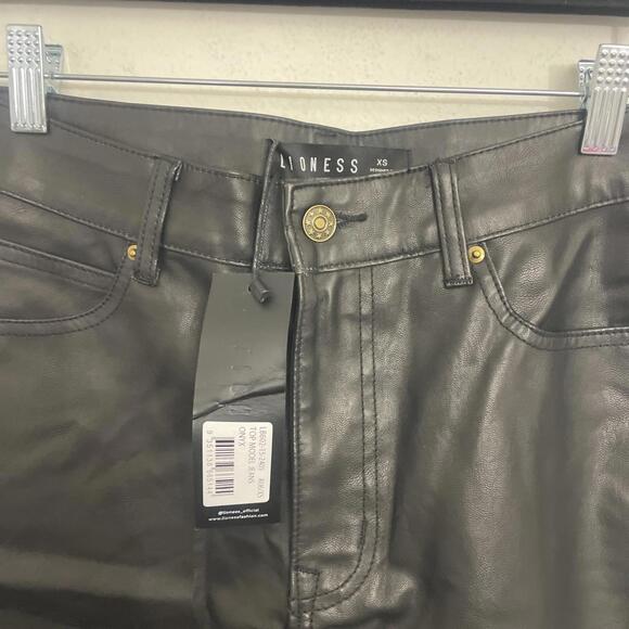 Lioness Top Model Jean black faux leather size XS NWT $99 msrp - Picture 5 of 7